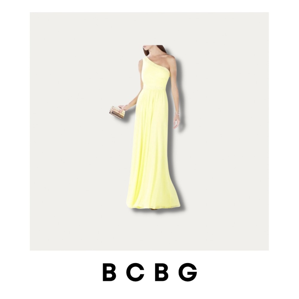 BCBG Danielle Canary One Shoulder Gown